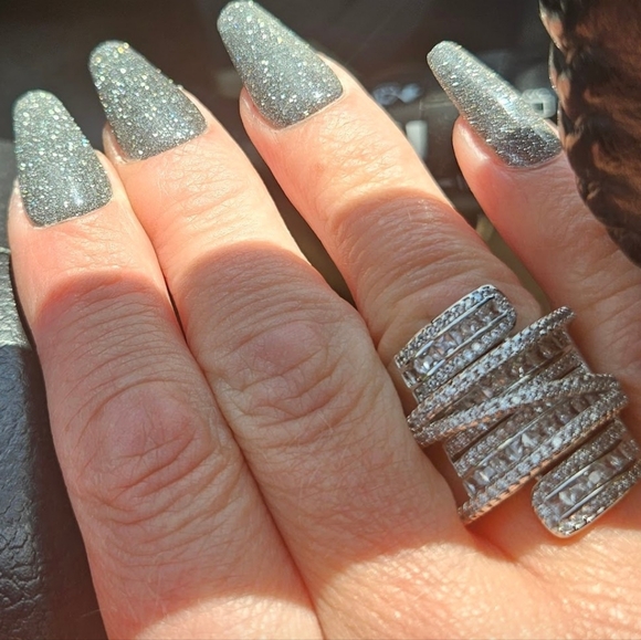 Cubic zirconia wrap cocktail ring sz 8 NEW - Picture 6 of 6